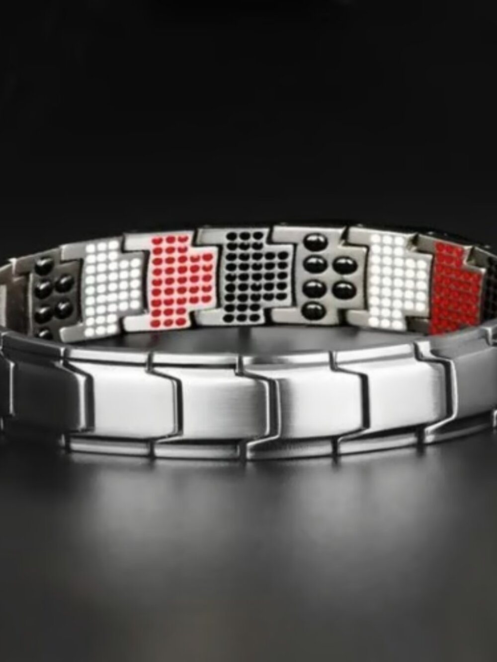 Silver & Black ION Magnetic Bracelet